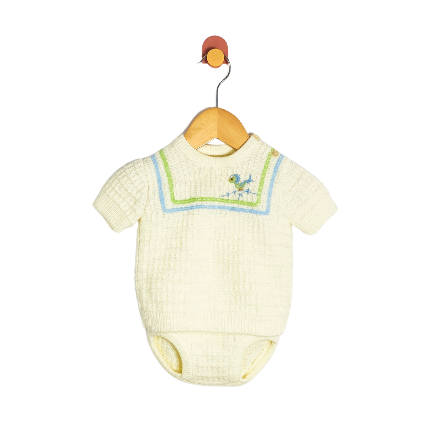 Vintage Baby Bird Knit Set / 3M