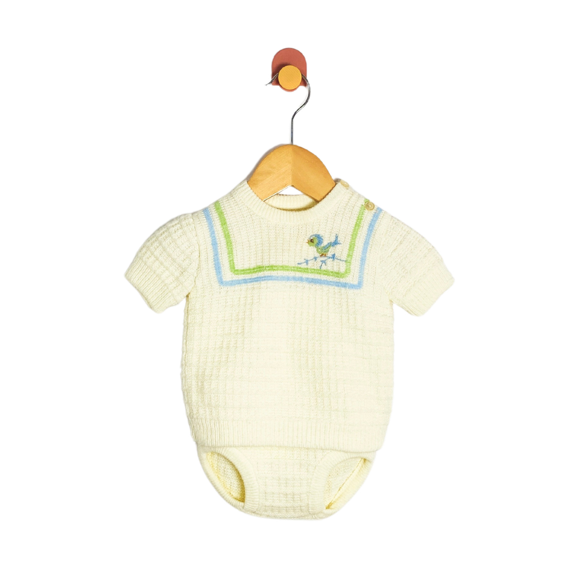 Vintage Baby Bird Knit Set / 3M