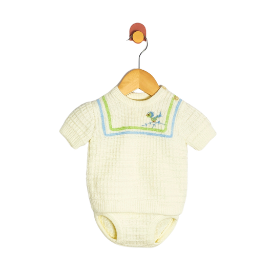 Vintage Baby Bird Knit Set / 3M