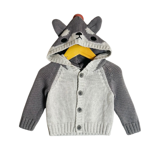 Children's sweater with hood on a white background
