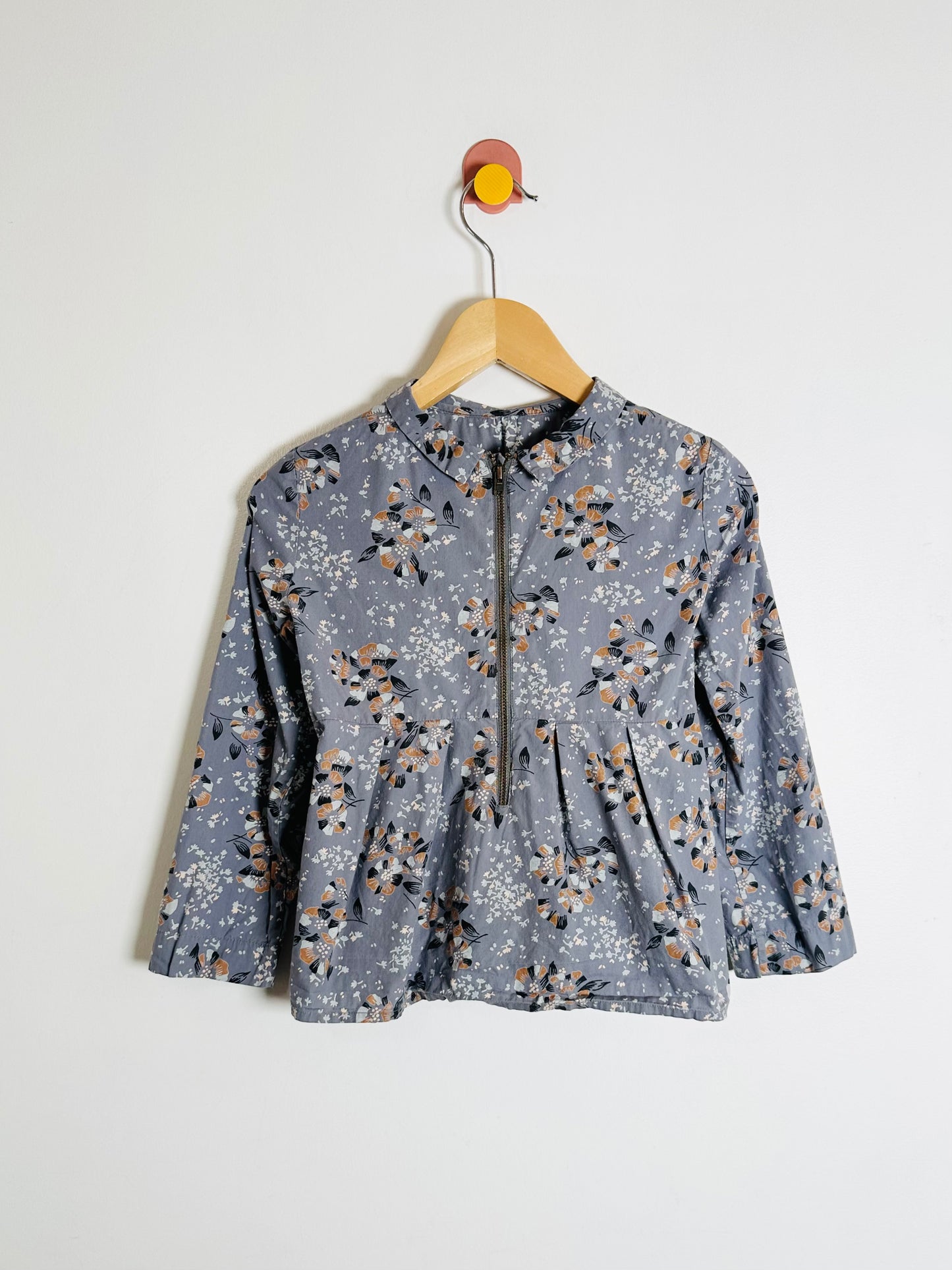 Bonpoint Floral Collared Blouse / 6Y