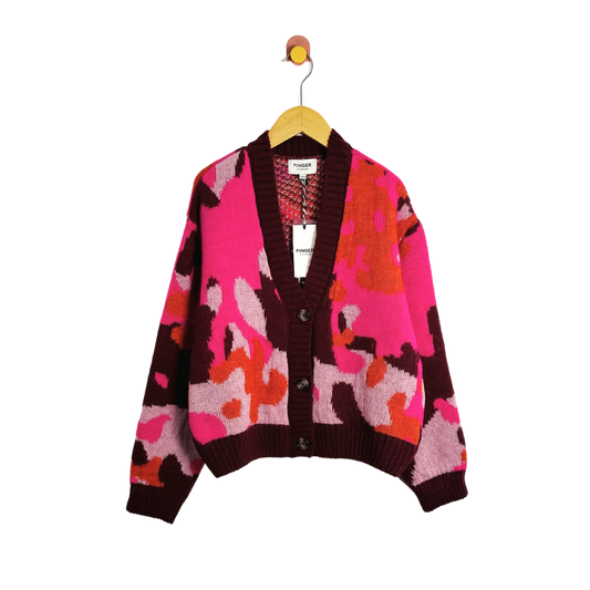 Finger in the Nose Red Camo Cardigan / 10-11Y