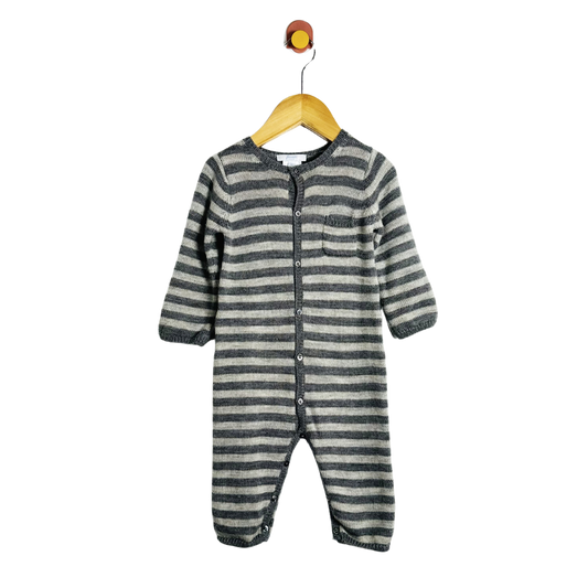 Jacadi Stripe Knit Onesie / 6M