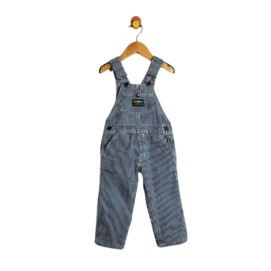 Vintage OshKosh Hickory Stripe Overalls / 18M