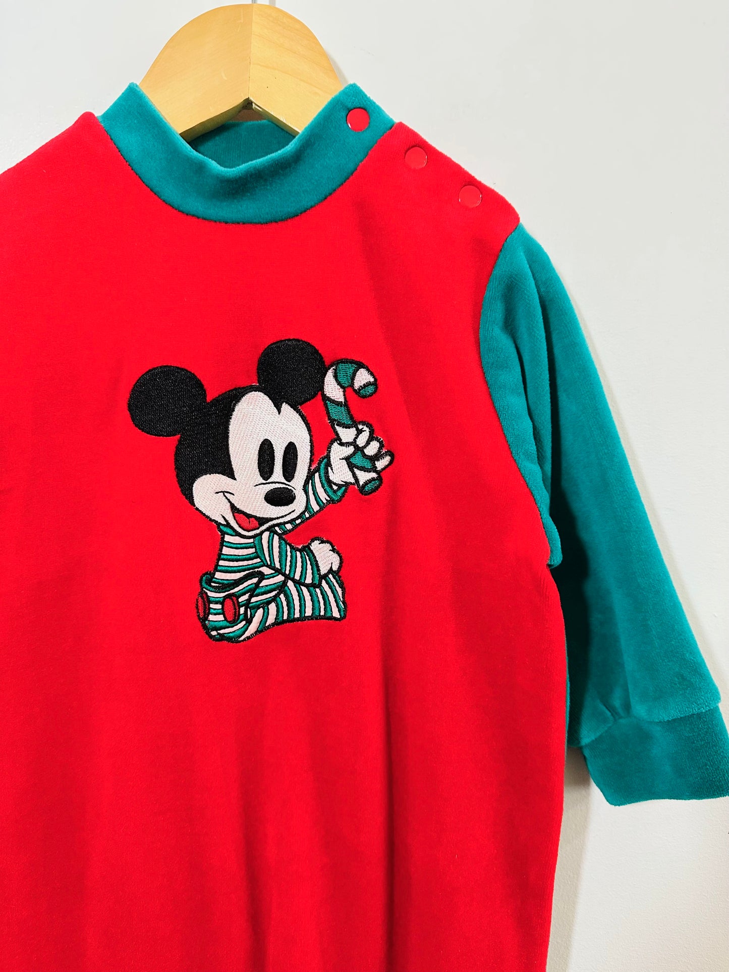 Vintage The Disney Store Holiday Mickey Onesie / 18M