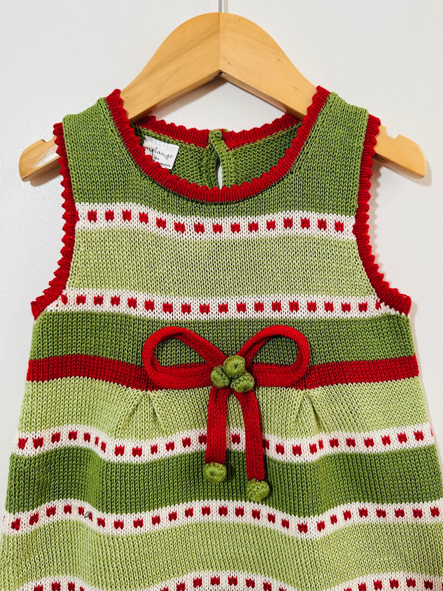 Melange Knit Holiday Dress / 18M