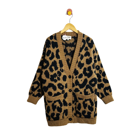 Finger in the Nose Animal Print Cardigan / 8-9Y