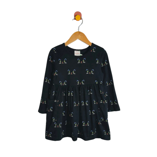 Hanna Andersson Black Cat Dress / 4Y