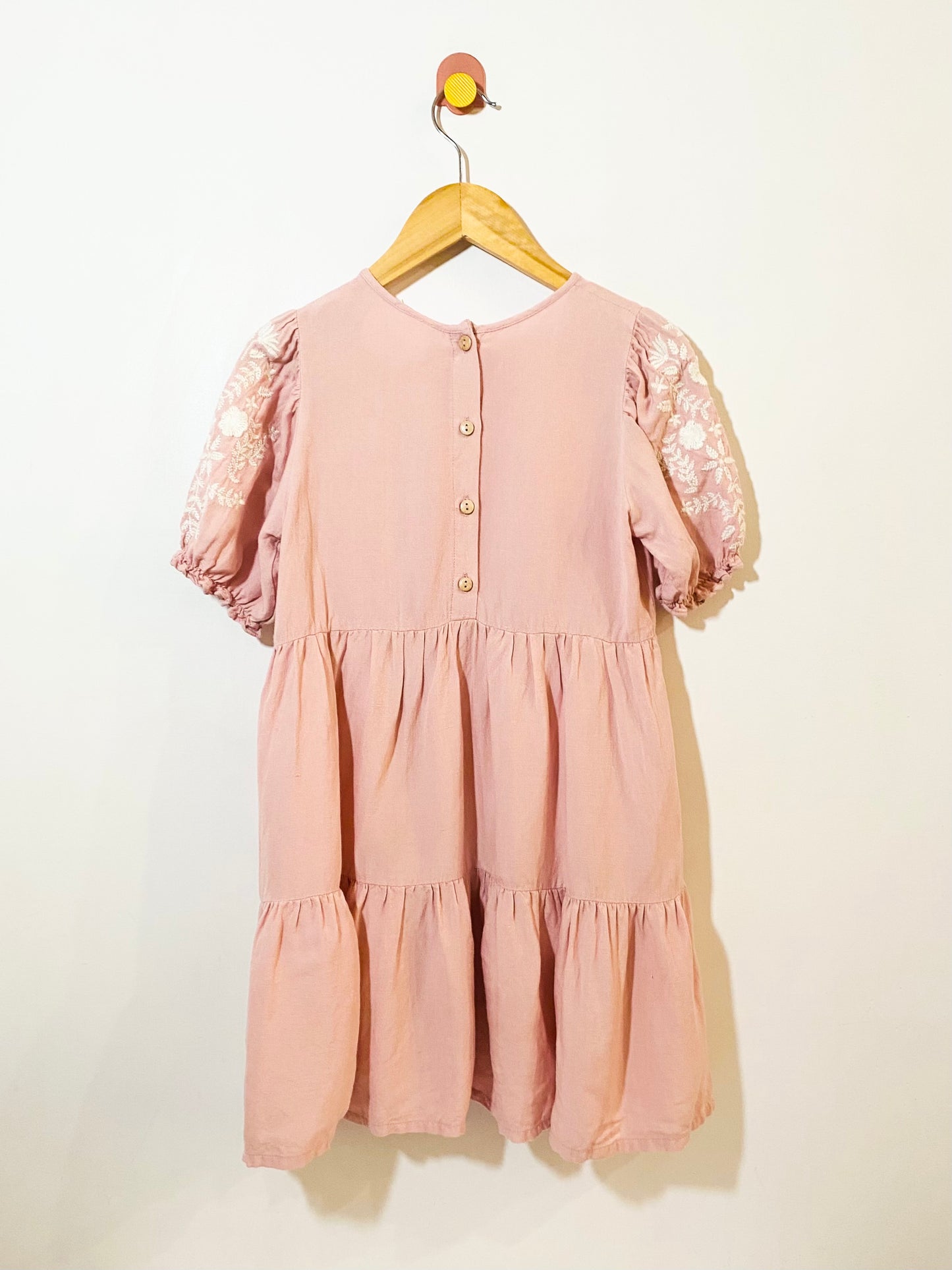 linen tiered dress / 6Y
