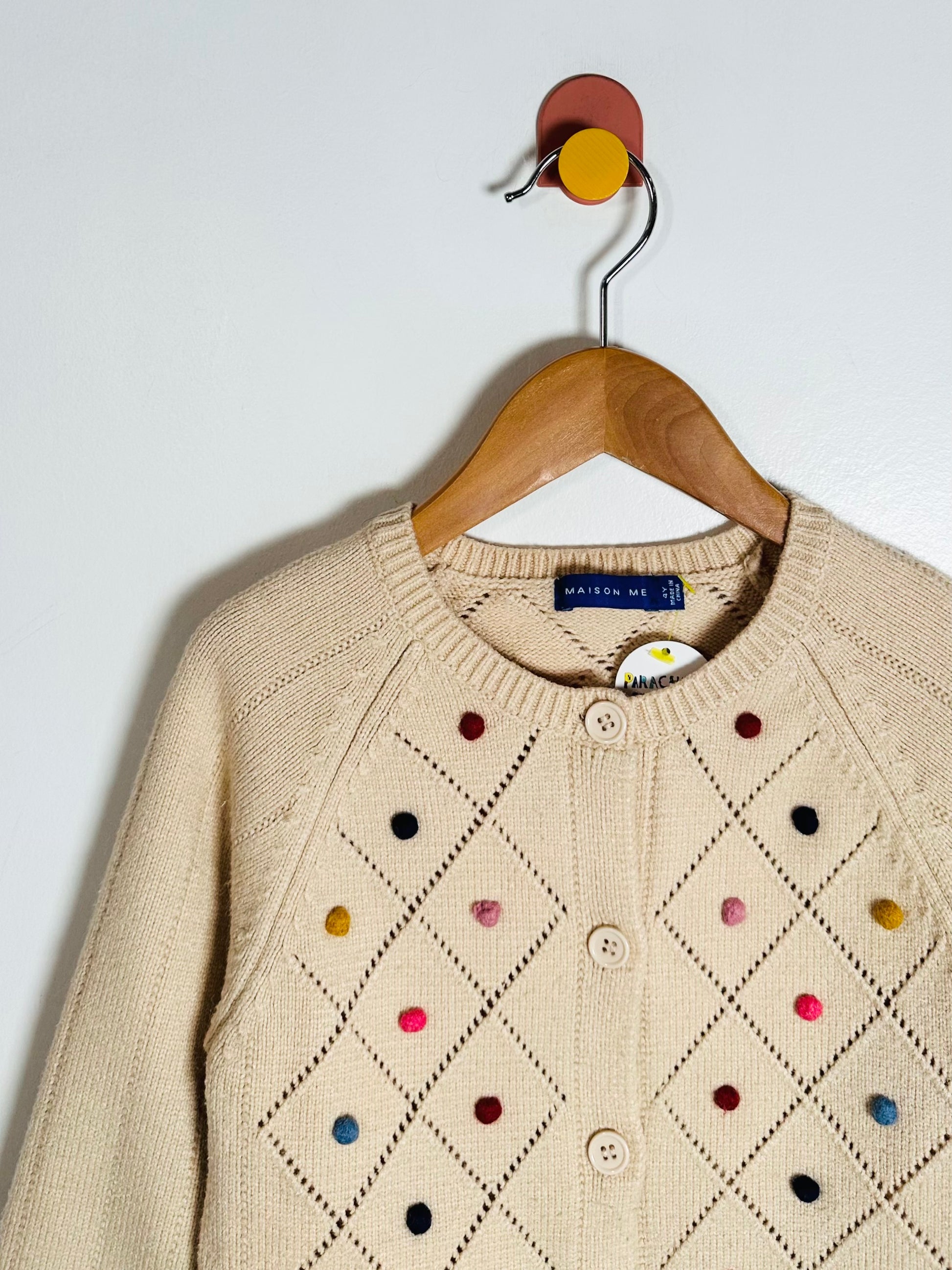 Maison Me Pom Pom Cardigan / 4Y