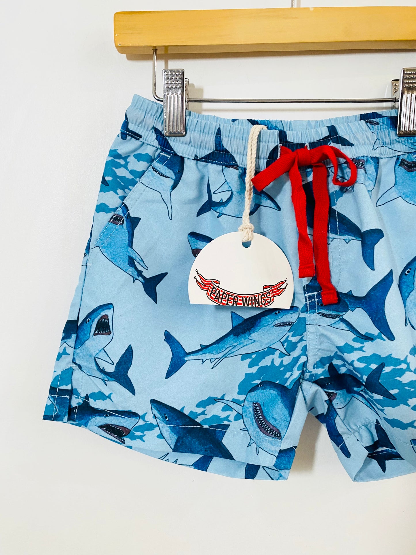 shark print swim shorts / 6Y