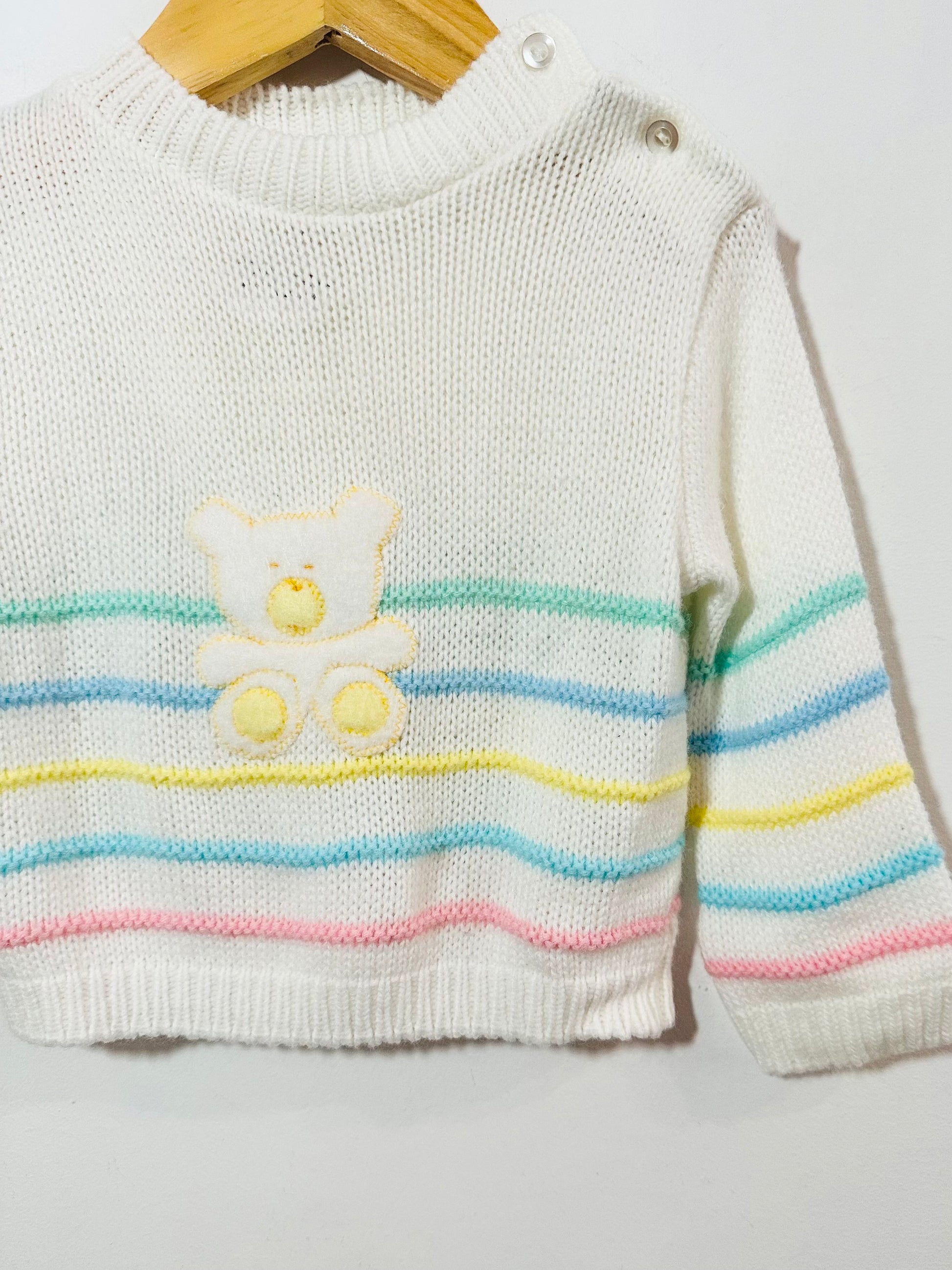 Vintage Teddy Bear Sweater / 6M