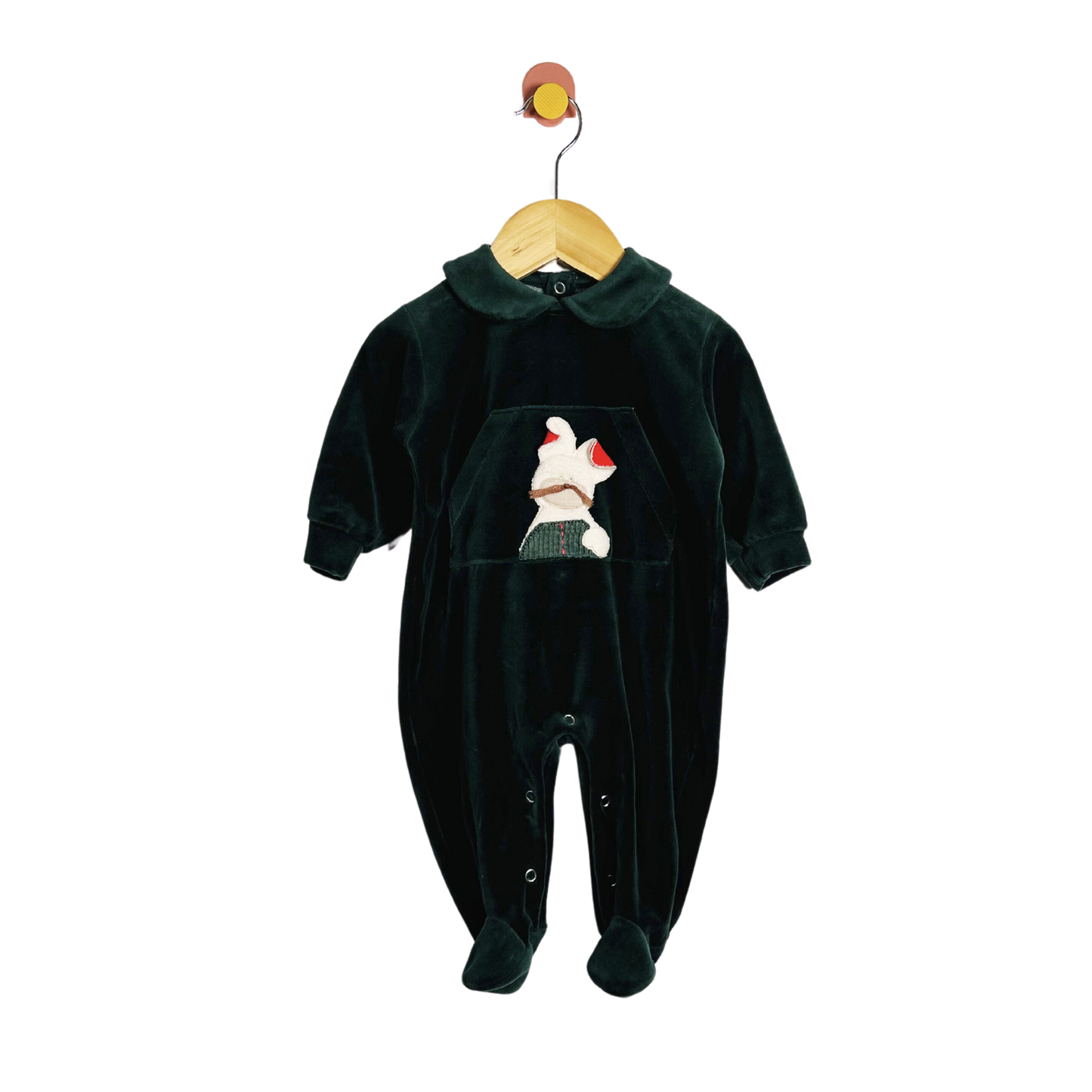 Vintage Velour Footed Onesie / 3M