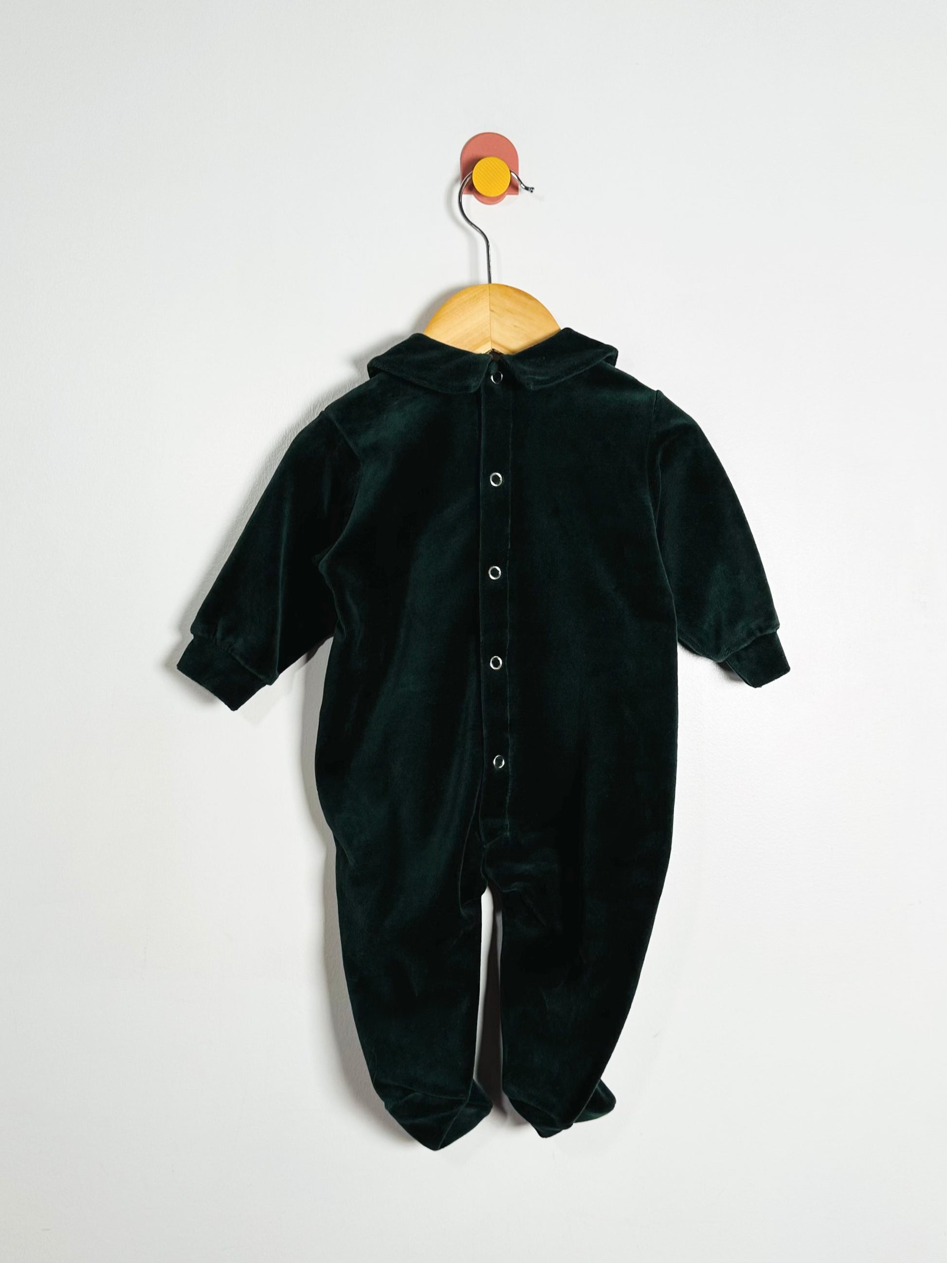 Vintage Velour Footed Onesie / 3M