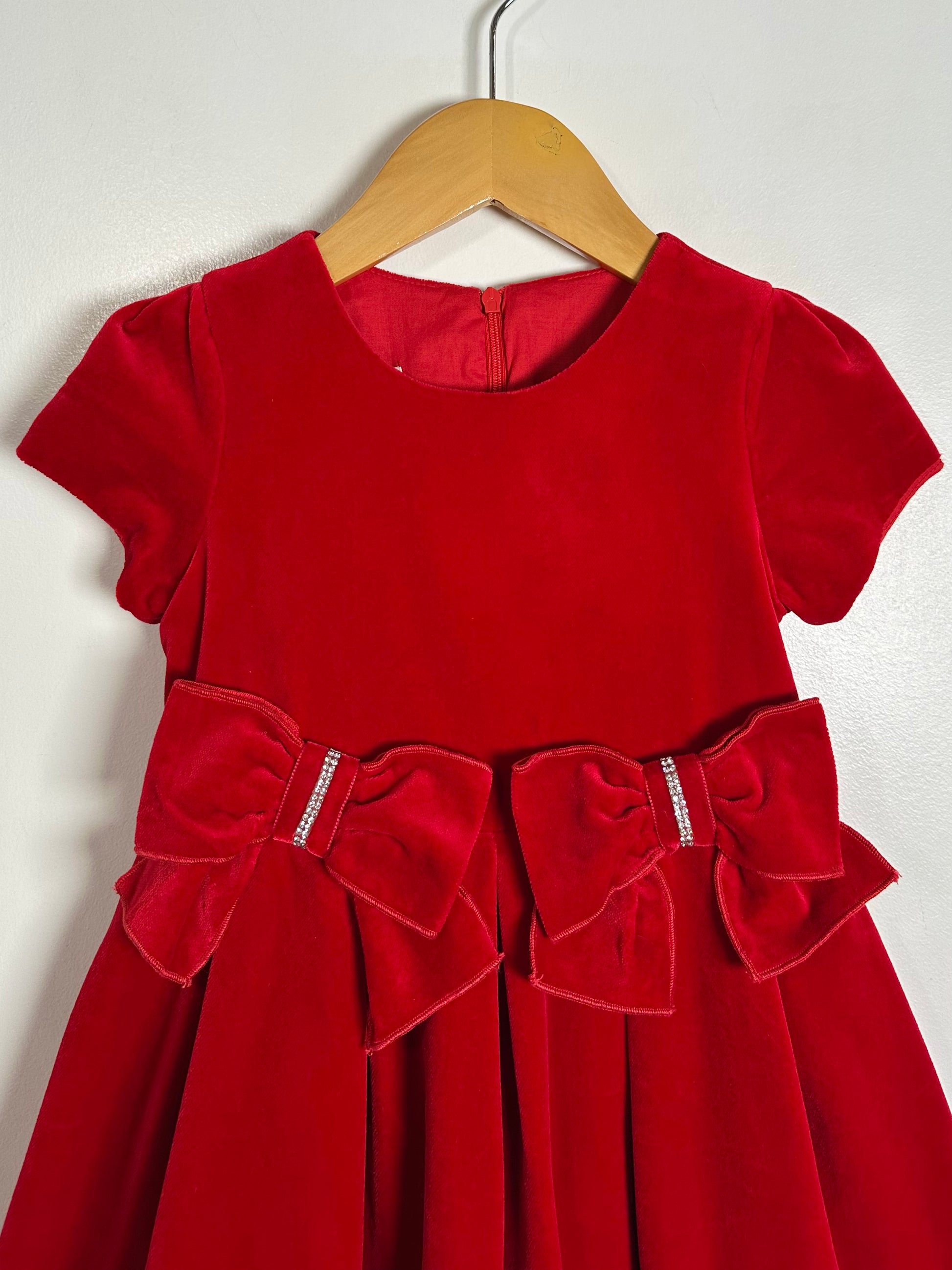 Balloon Chic Velvet Bow Dress / 4Y