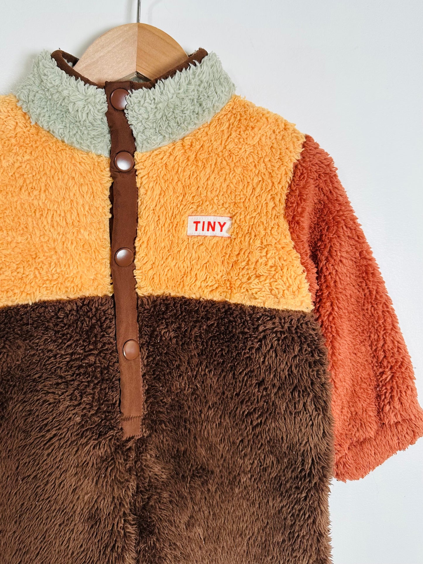 Tiny Cottons Colorblock Fleece Onesie / 12M