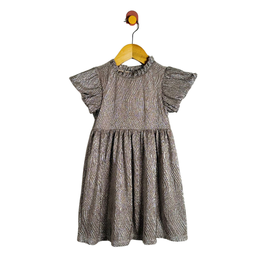 Children's dress with ruffled sleeves on a white background