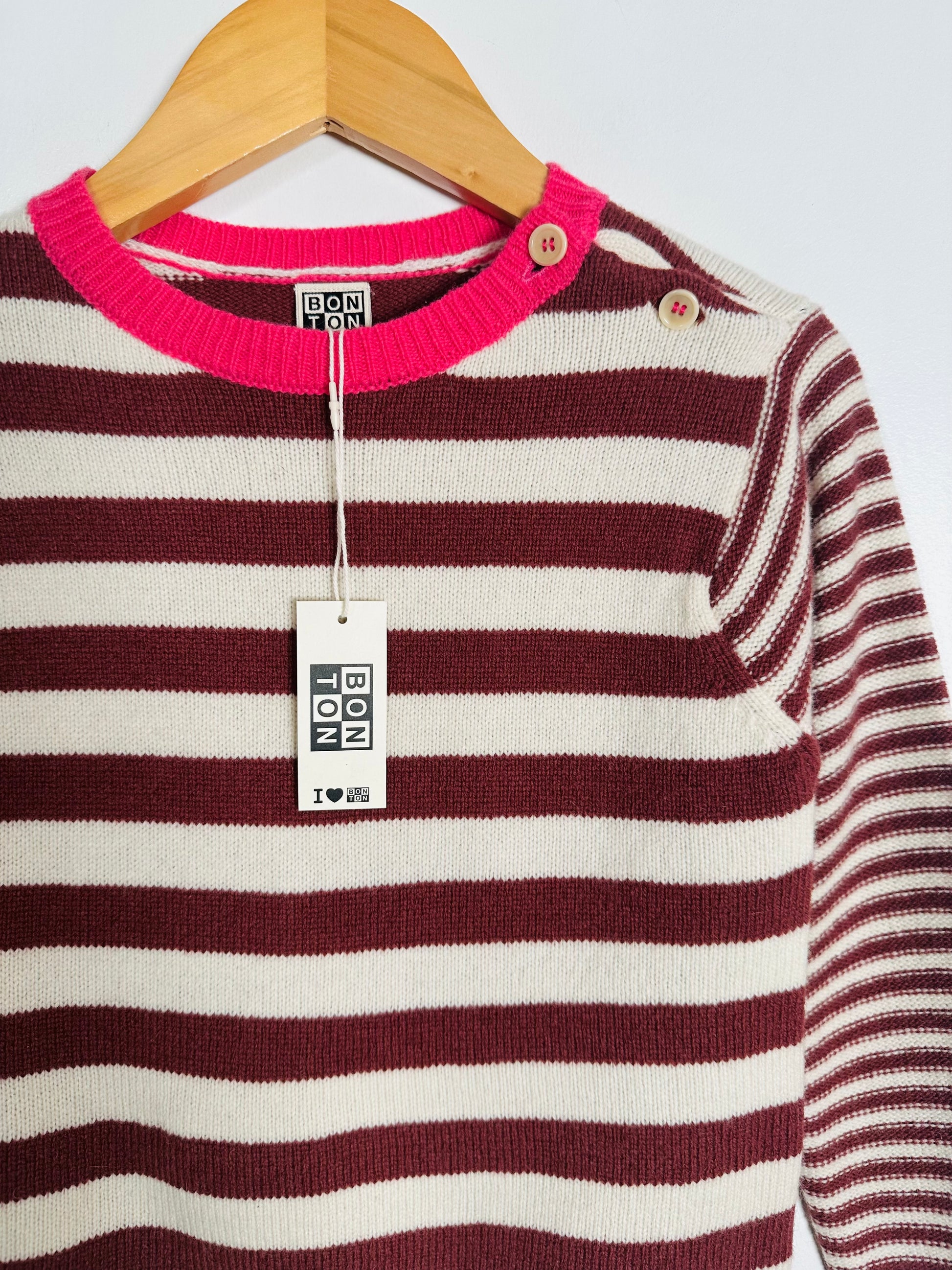 Bonton Stripe Sweater / 6Y