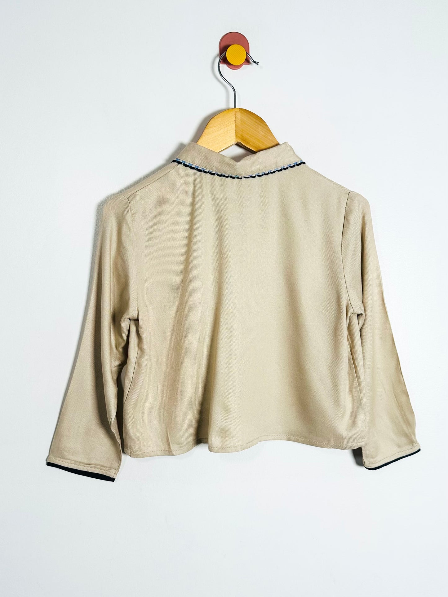 Caramel Woven Button-Up / 6Y