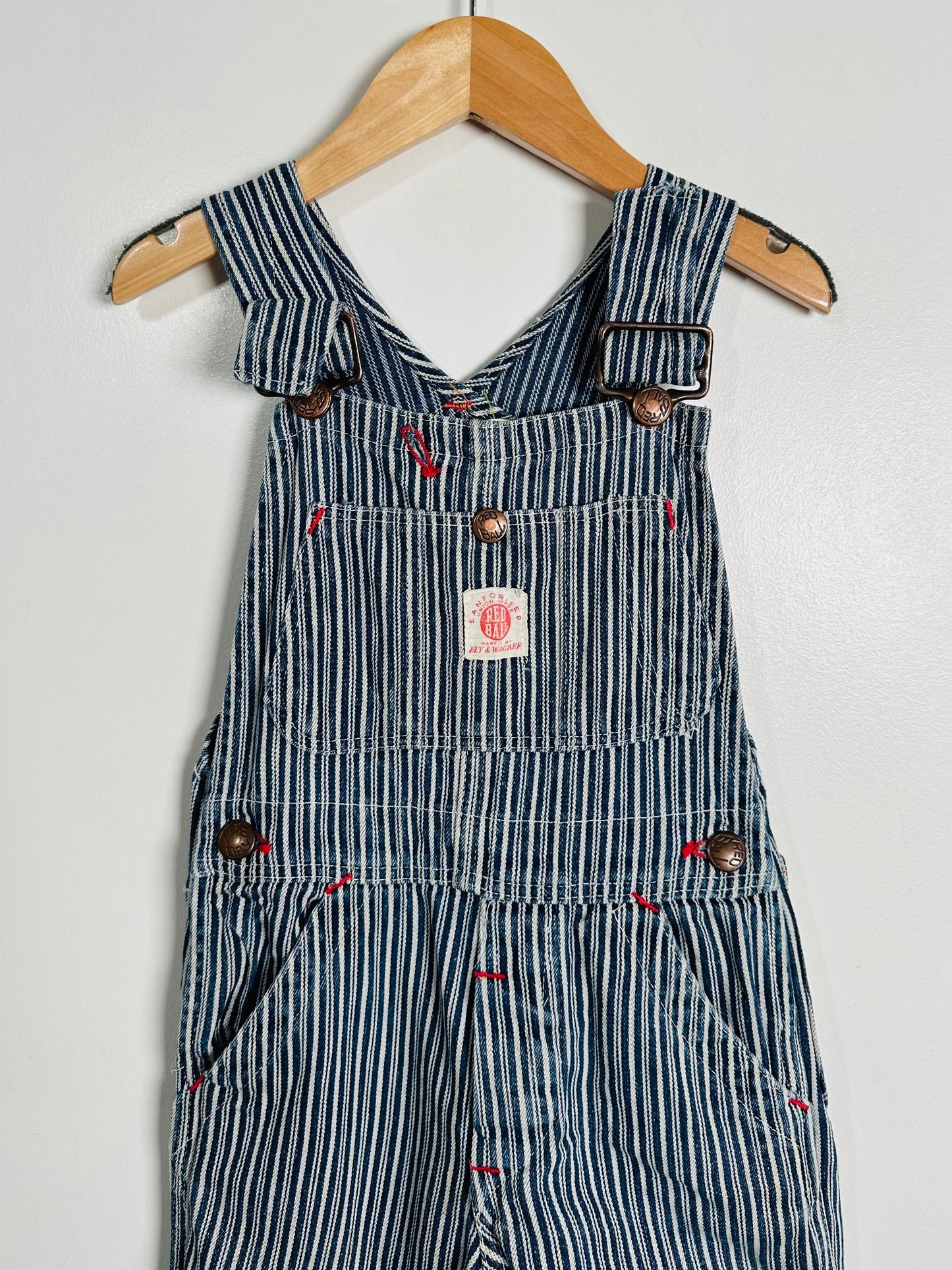 Vintage Hickory Stripe Overalls / 4Y