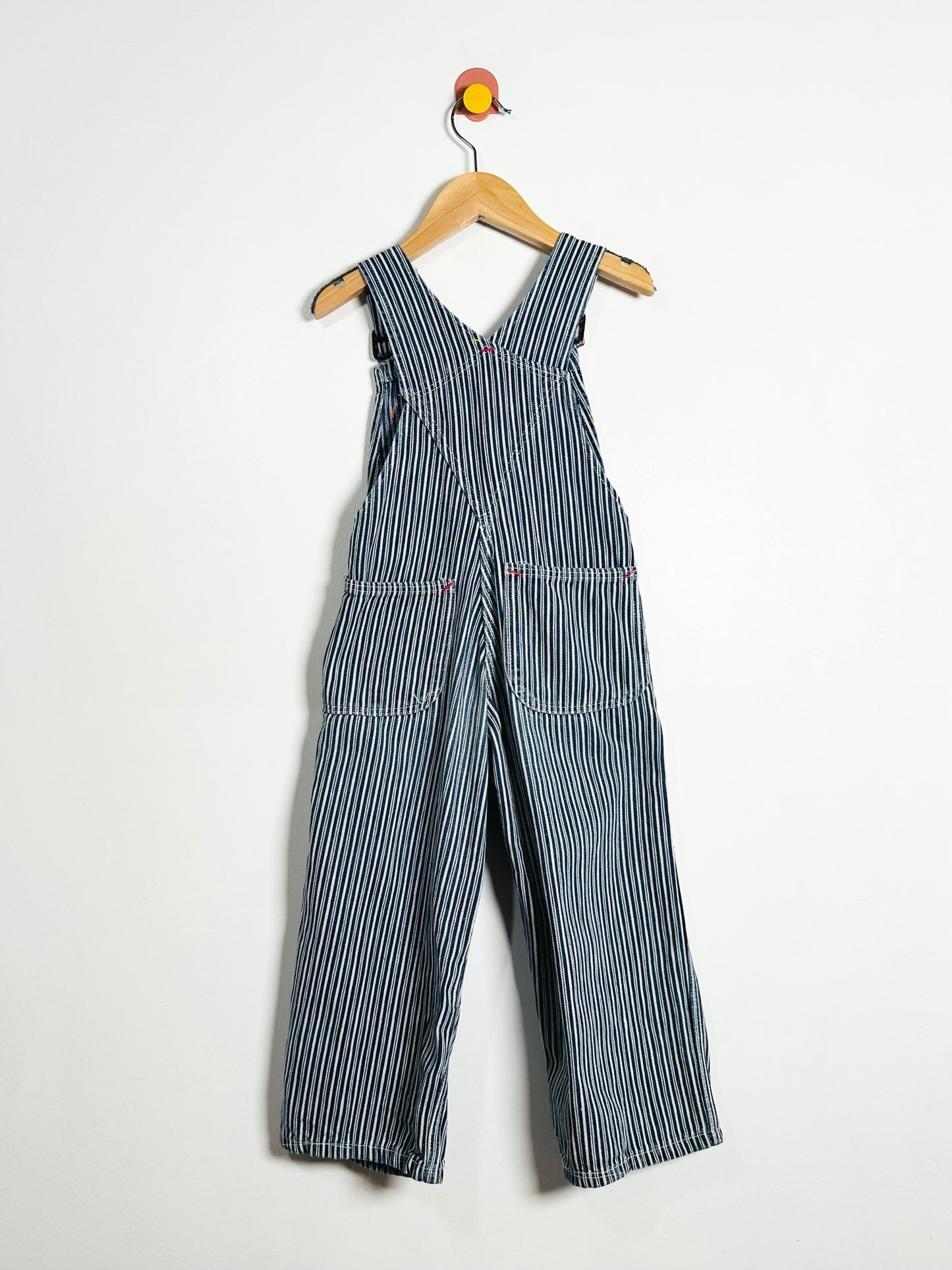 Vintage Hickory Stripe Overalls / 4Y