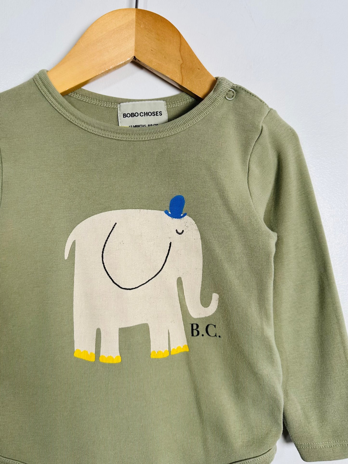 Bobo Choses Elephant Bodysuit / 12M