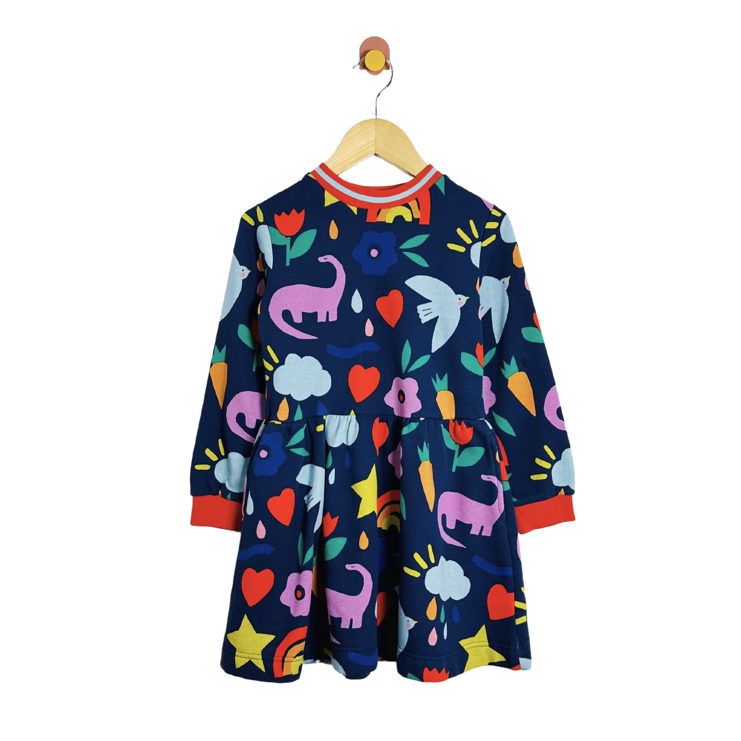 Mini Boden Printed Sweatshirt Dress / 6-7Y