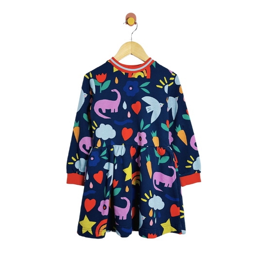 Mini Boden Printed Sweatshirt Dress / 6-7Y