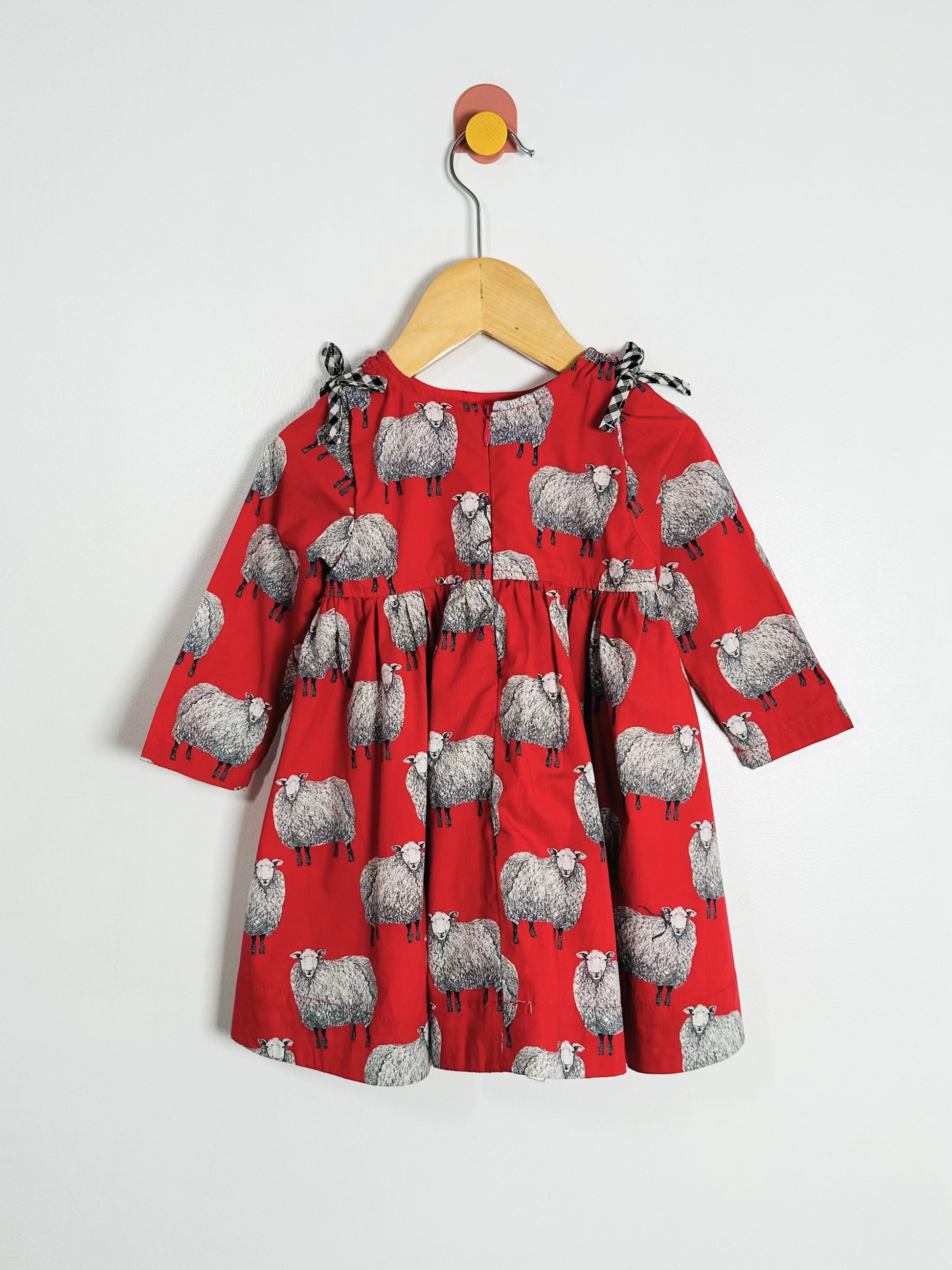 Pink Chicken Sheep Dress / 6-12M