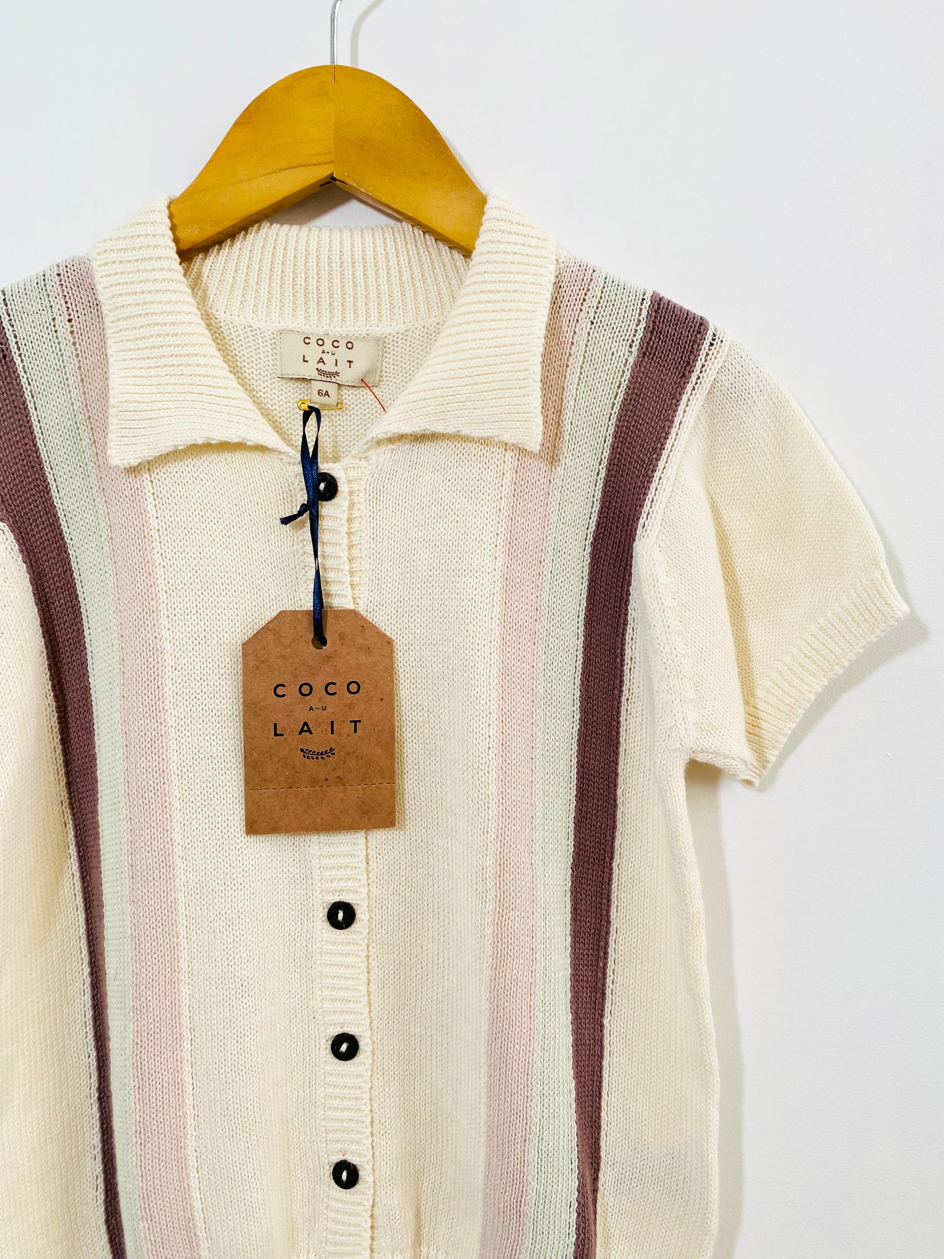 Coco Au Lait Stripe Knit Top / 6Y