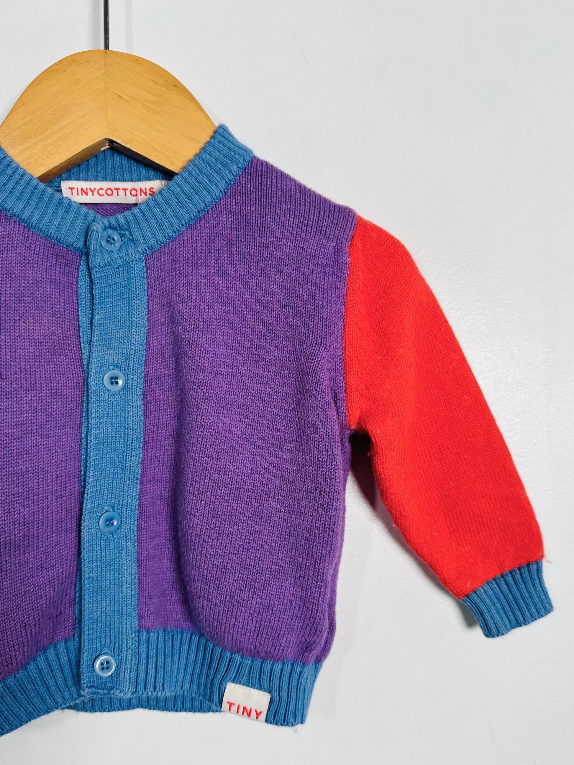 Tiny Cottons Color Block Cardigan / 6M