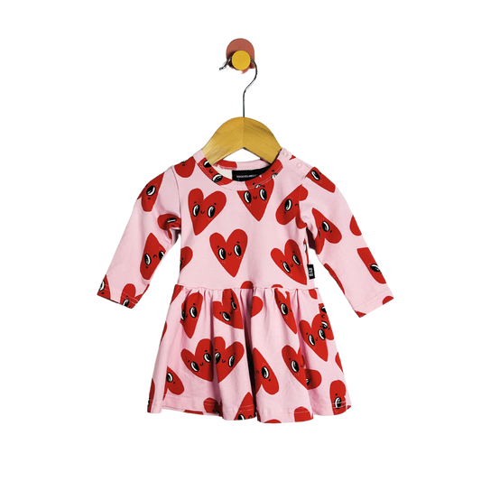 Rock Your Baby Heart Face Dress / 3-6M