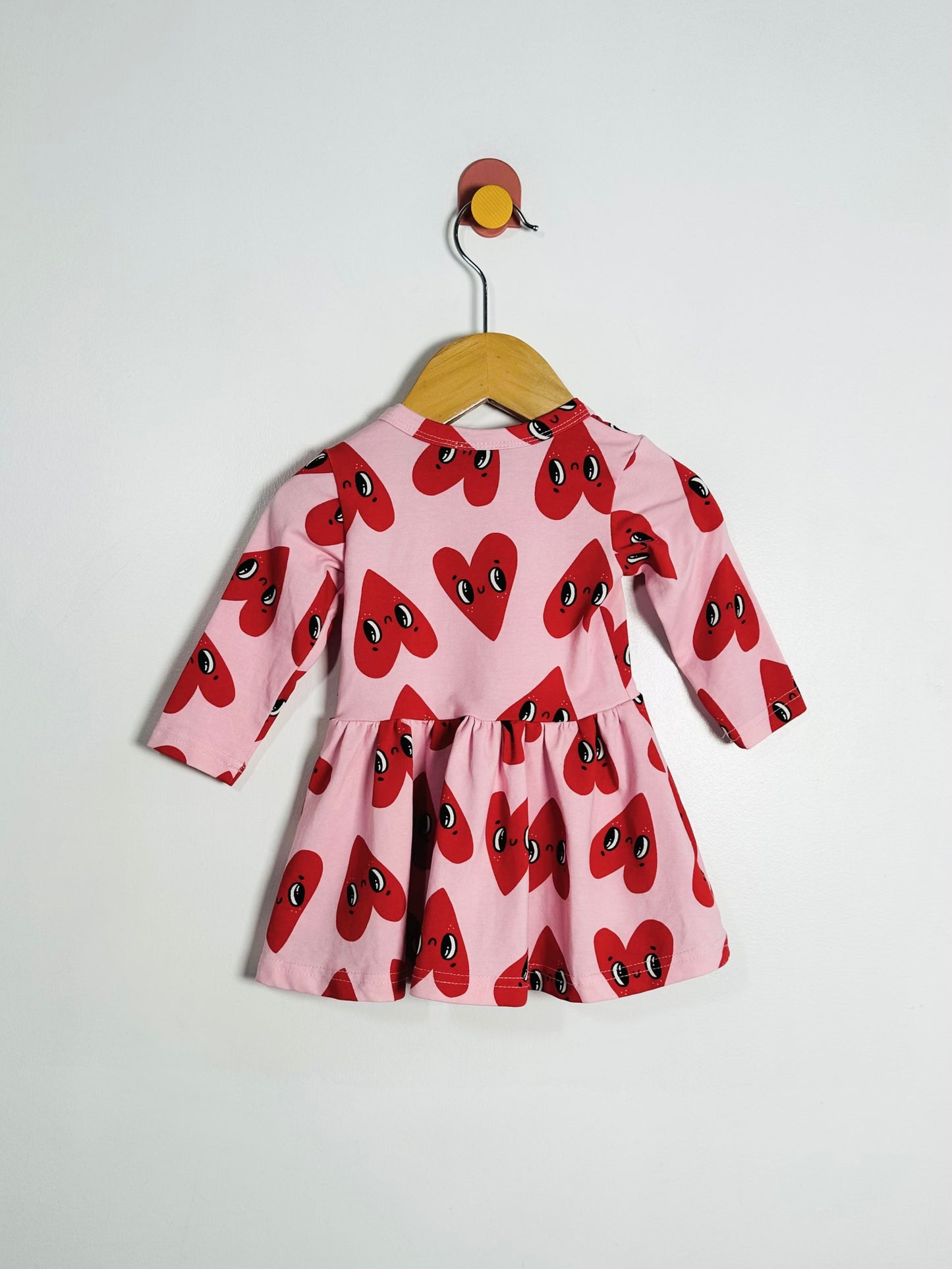 Rock Your Baby Heart Face Dress / 3-6M