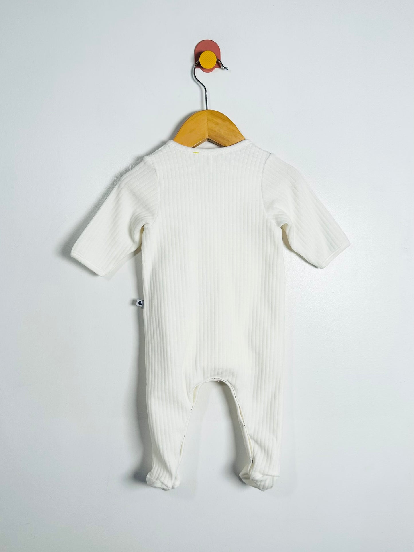 Petit Bateau Velour Footed Onesie / 3M