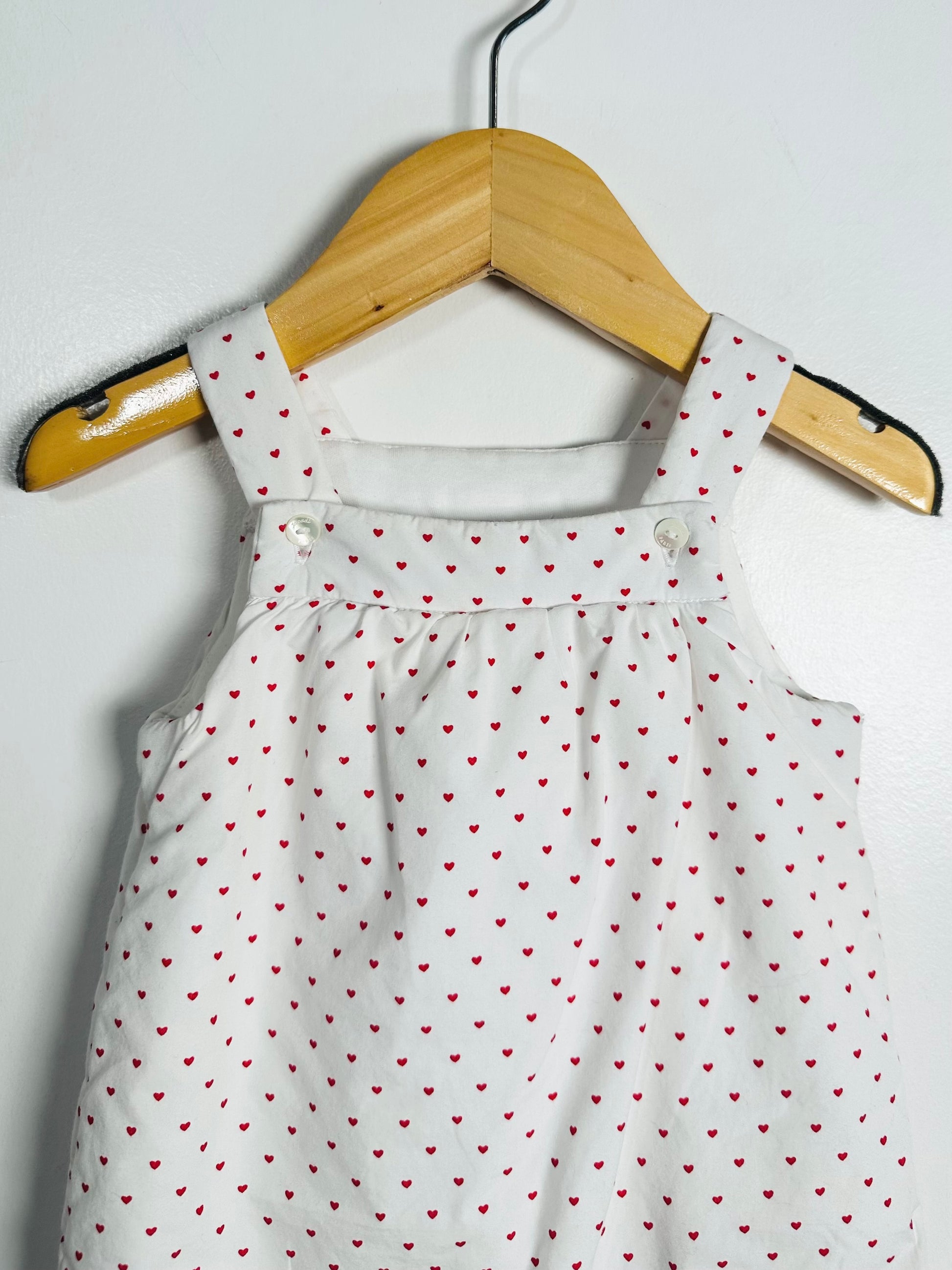 Jacadi Heart Padded Overalls / 12M