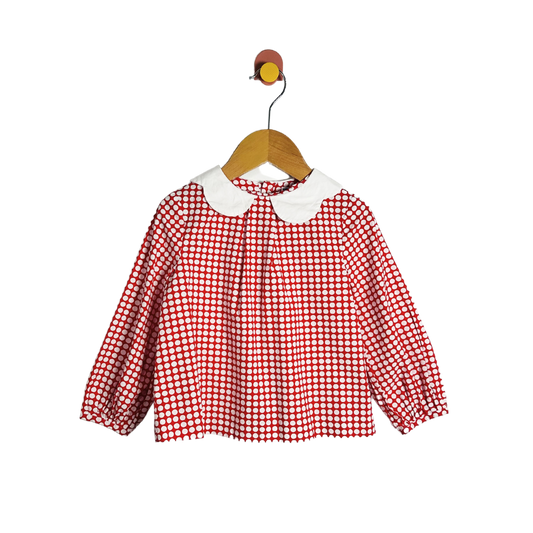 Jacadi Polkadot Blouse / 4Y