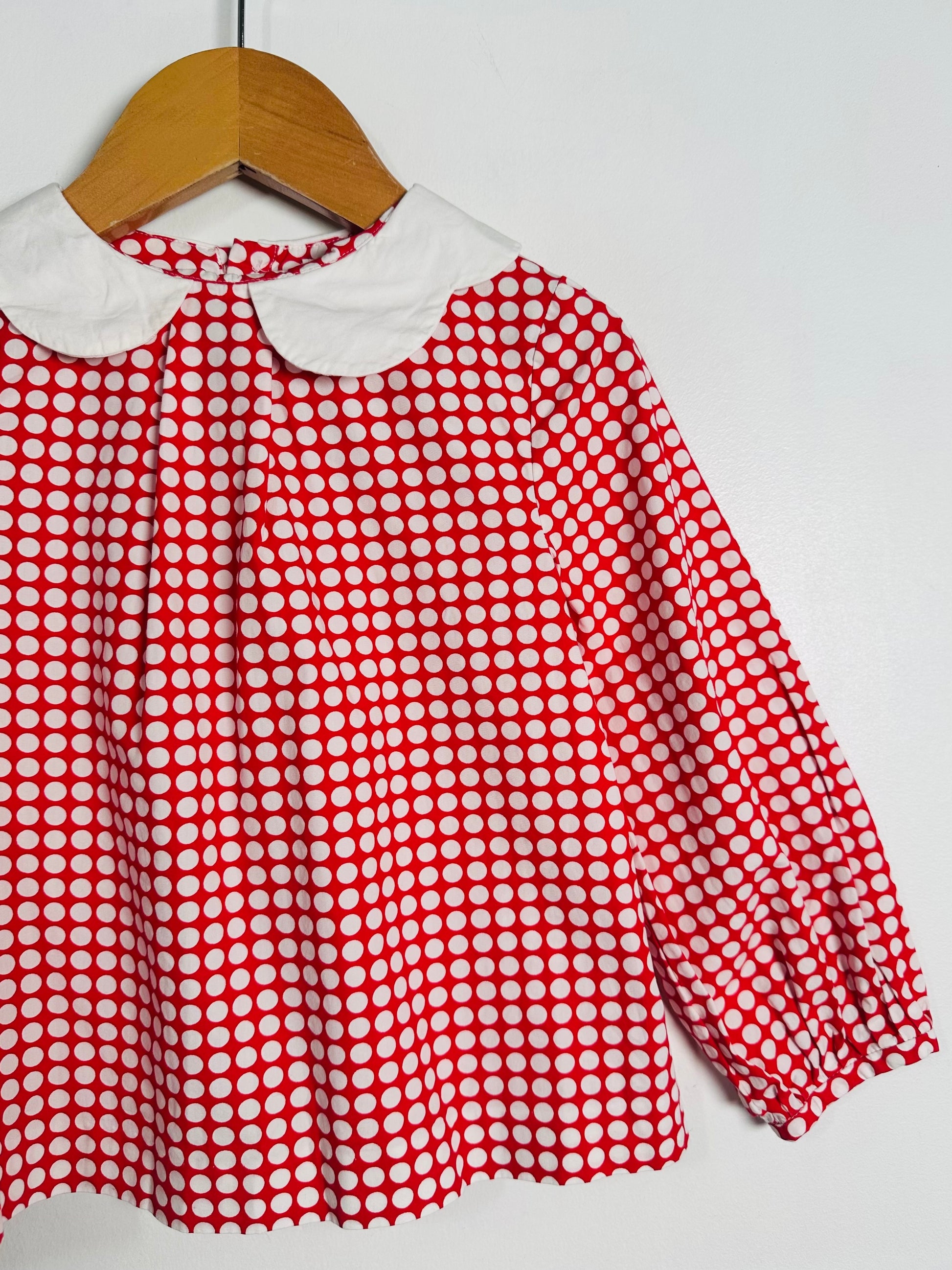 Jacadi Polkadot Blouse / 4Y