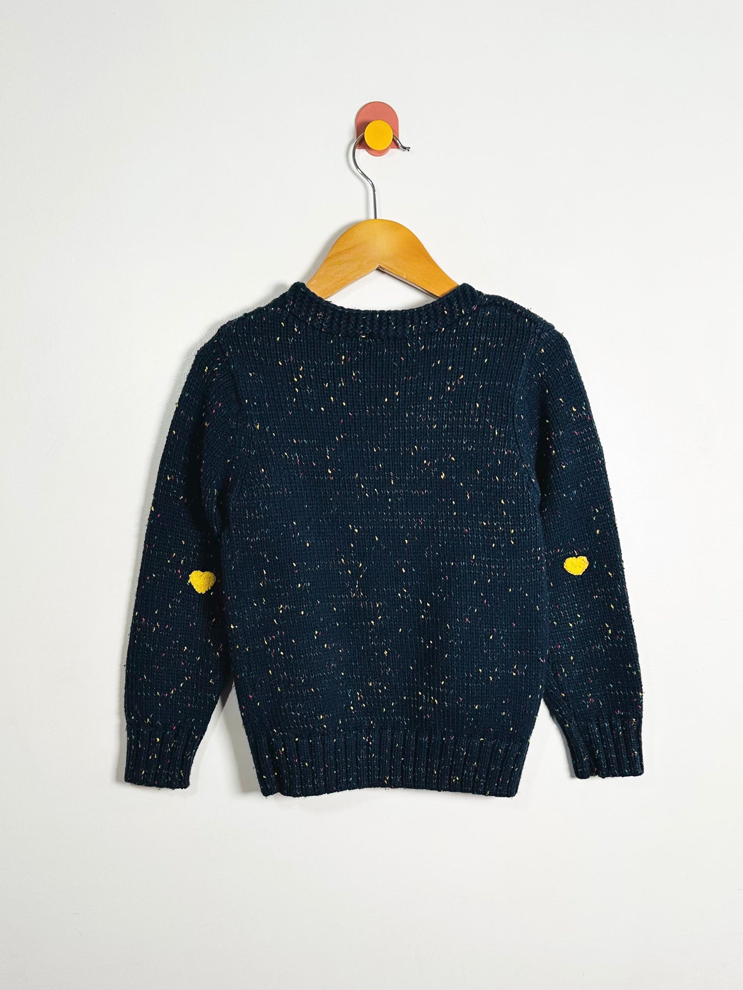 Marled Knit Heart Cardigan / 6Y