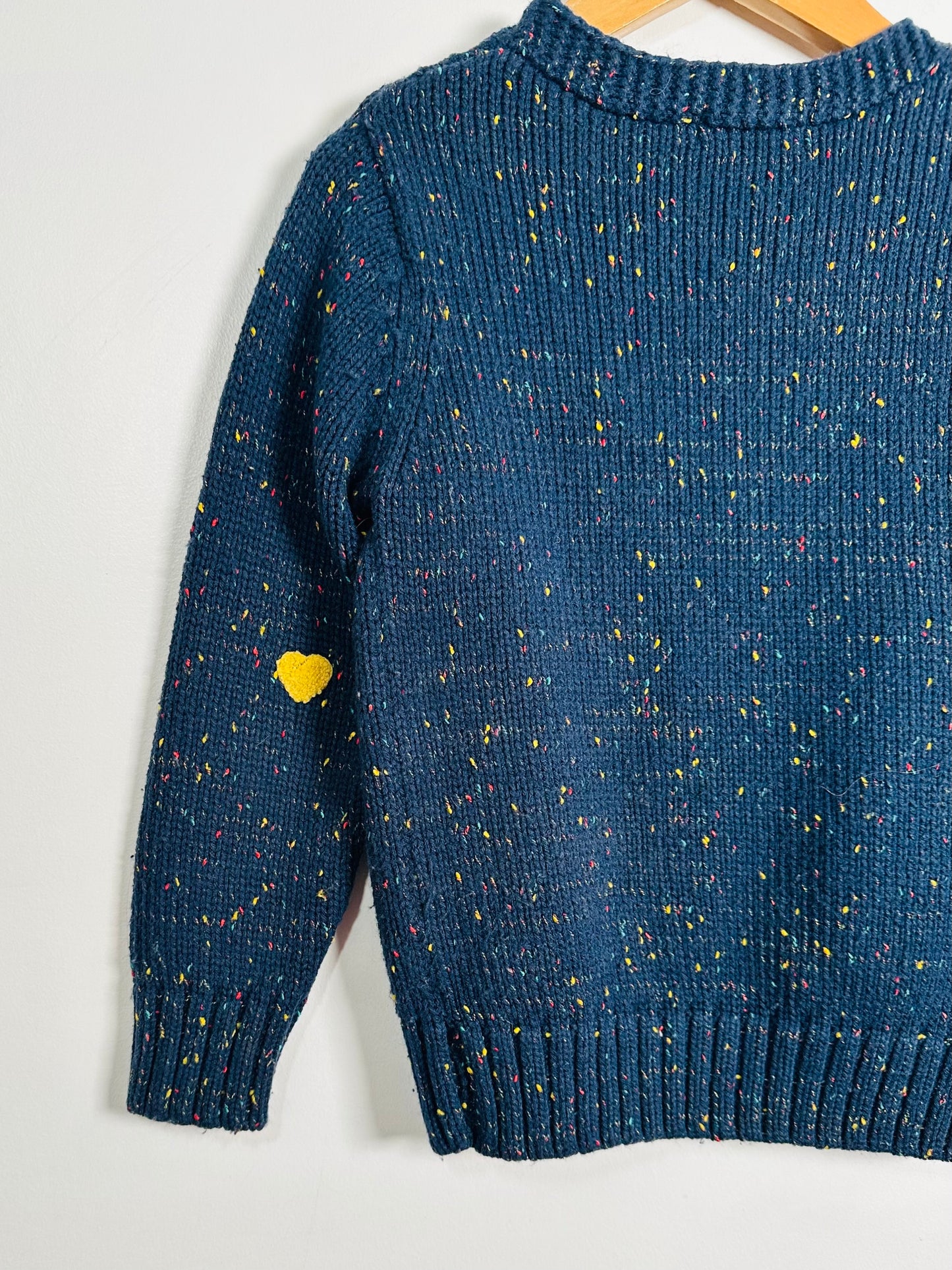 Marled Knit Heart Cardigan / 6Y