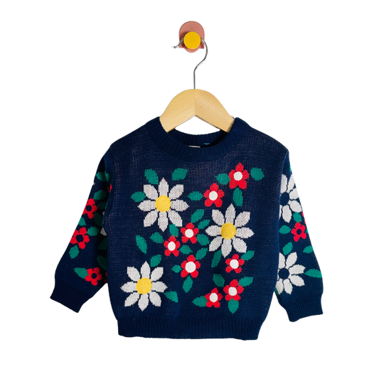 Vintage Floral Jacquard Sweater / 12M