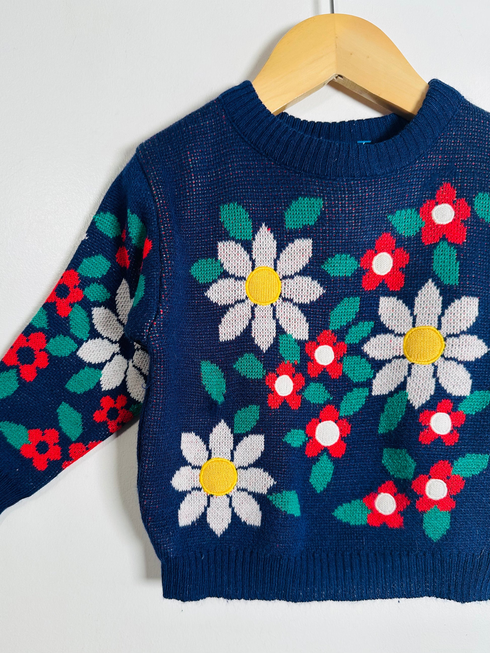 Vintage Floral Jacquard Sweater / 12M