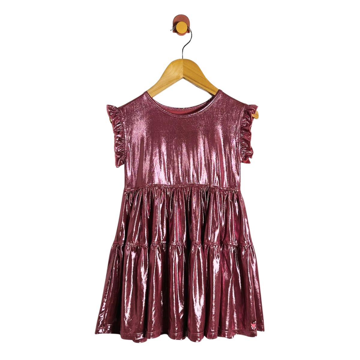 Pink Chicken Tiered Lamé Dress / 5Y