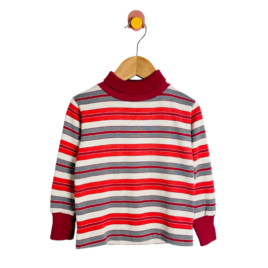 Vintage Healthtex Striped Turtleneck / 3-4Y