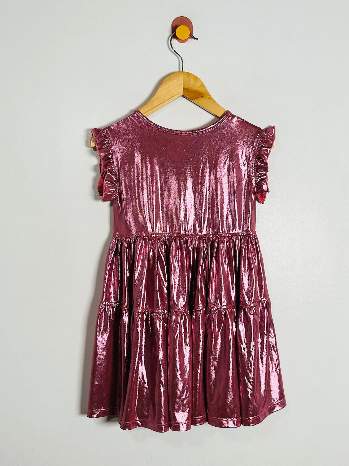 Pink Chicken Tiered Lamé Dress / 5Y