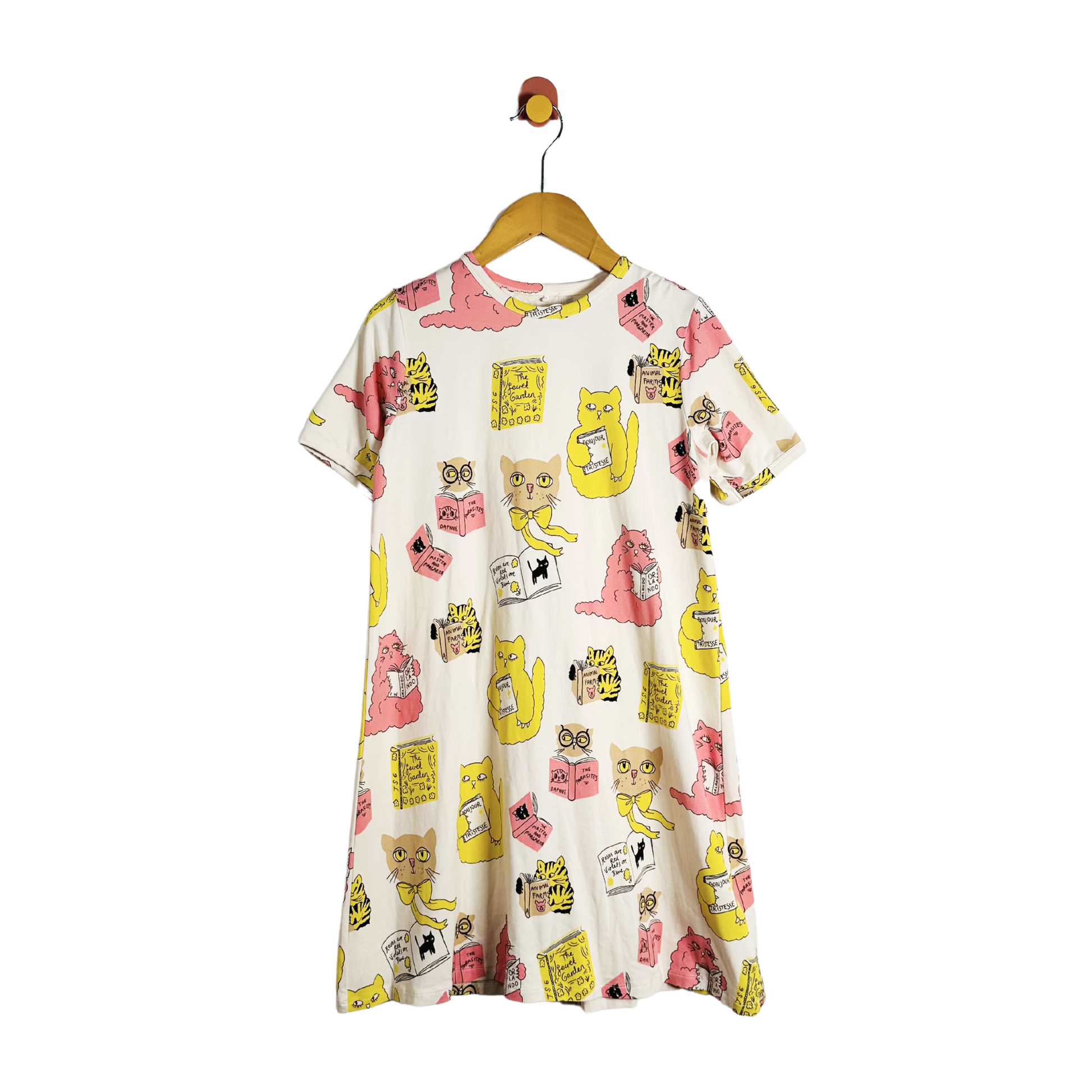 Mini Rodini Reading Cat Dress / 9-11Y