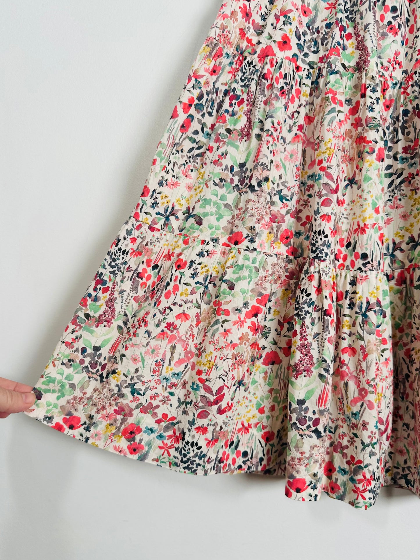 Bonpoint Tiered Floral Skirt / 8Y