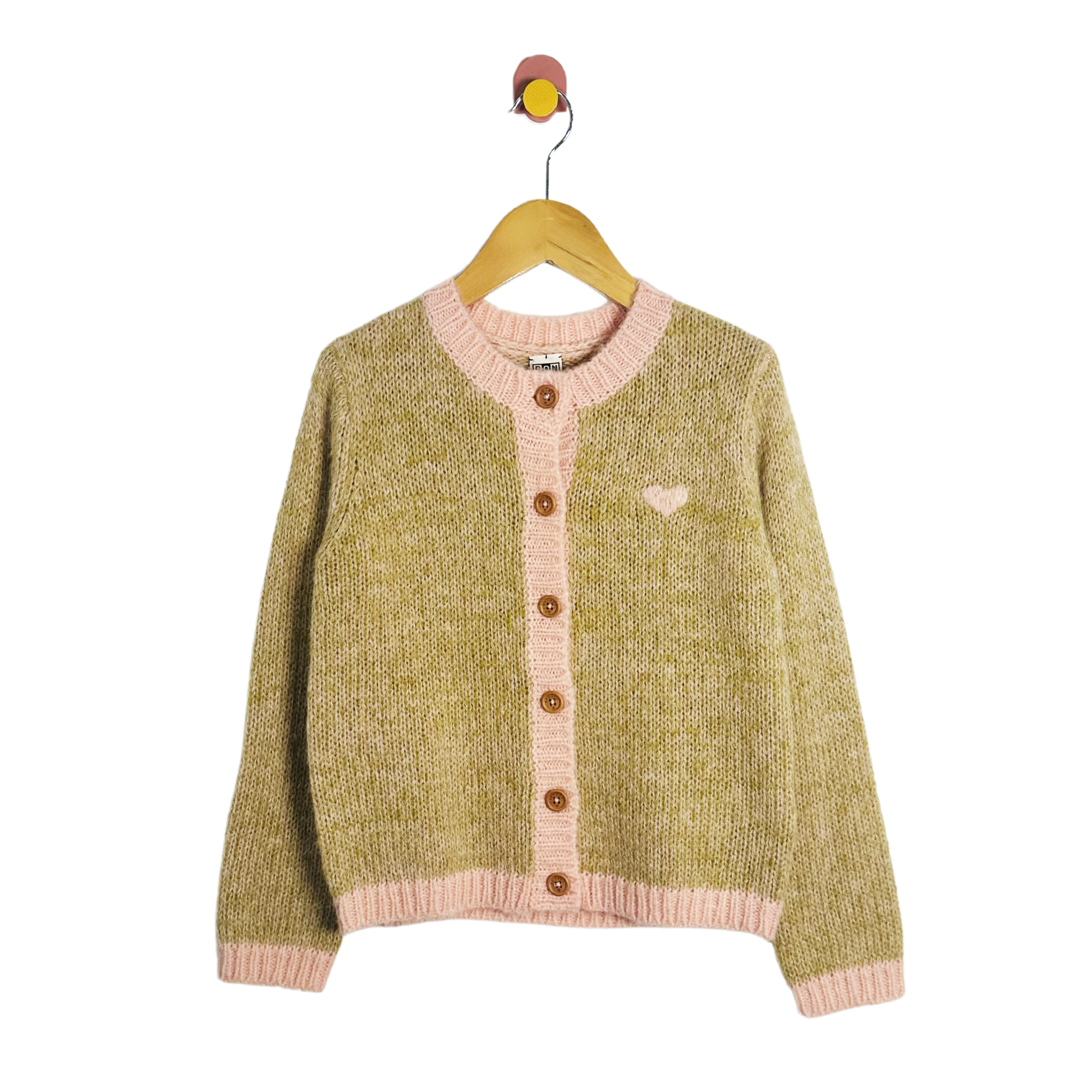 Bonton Heart Knit Cardigan / 10Y