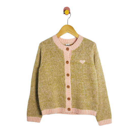 Bonton Heart Knit Cardigan / 10Y