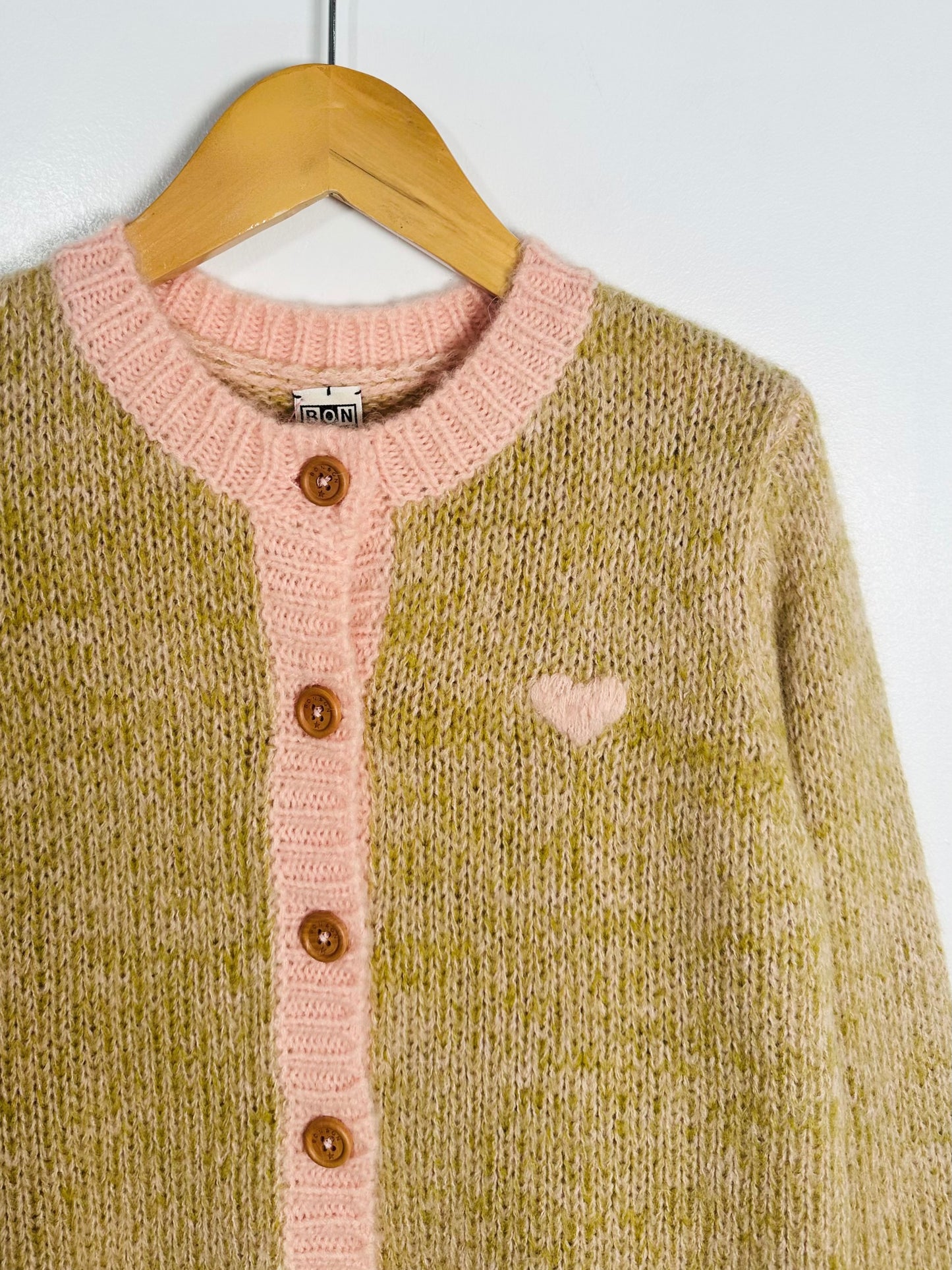 Bonton Heart Knit Cardigan / 10Y