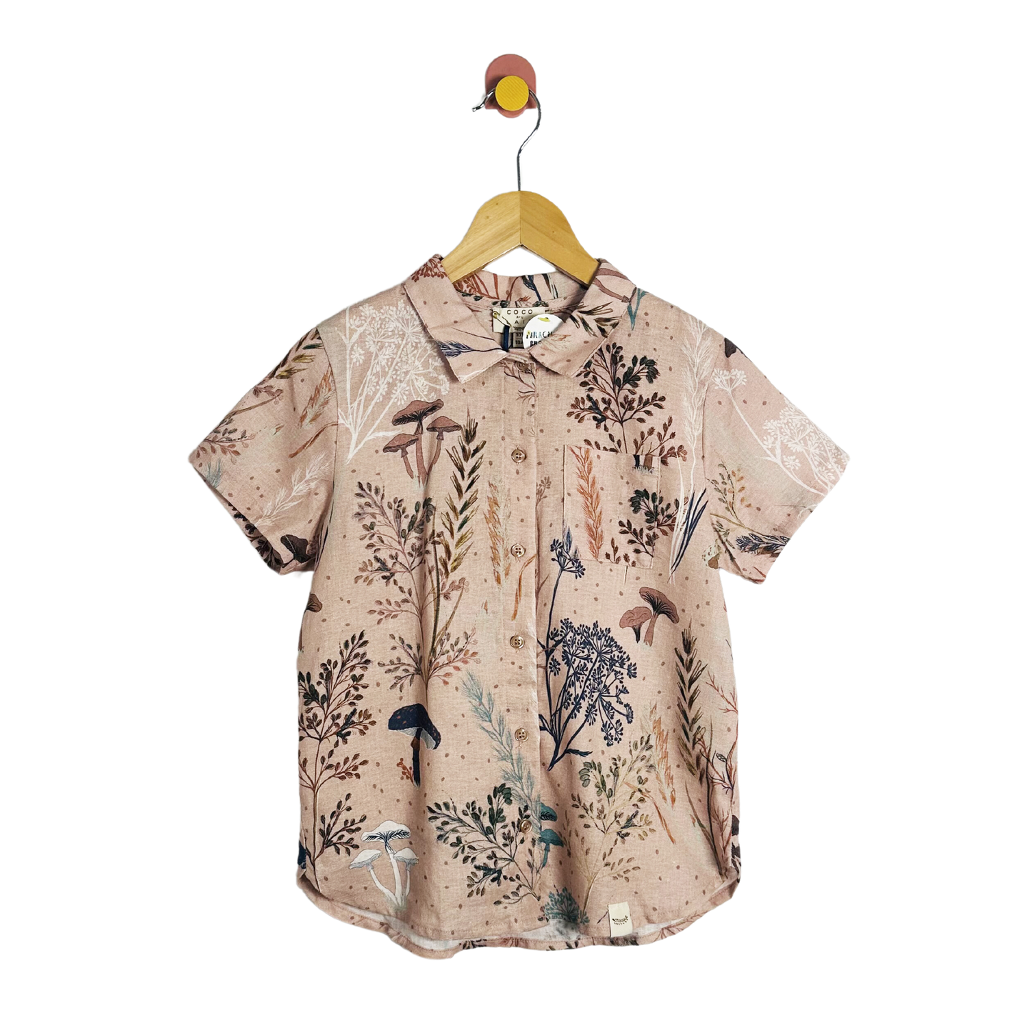 Coco au Lait Mushroom Button-up / 10Y